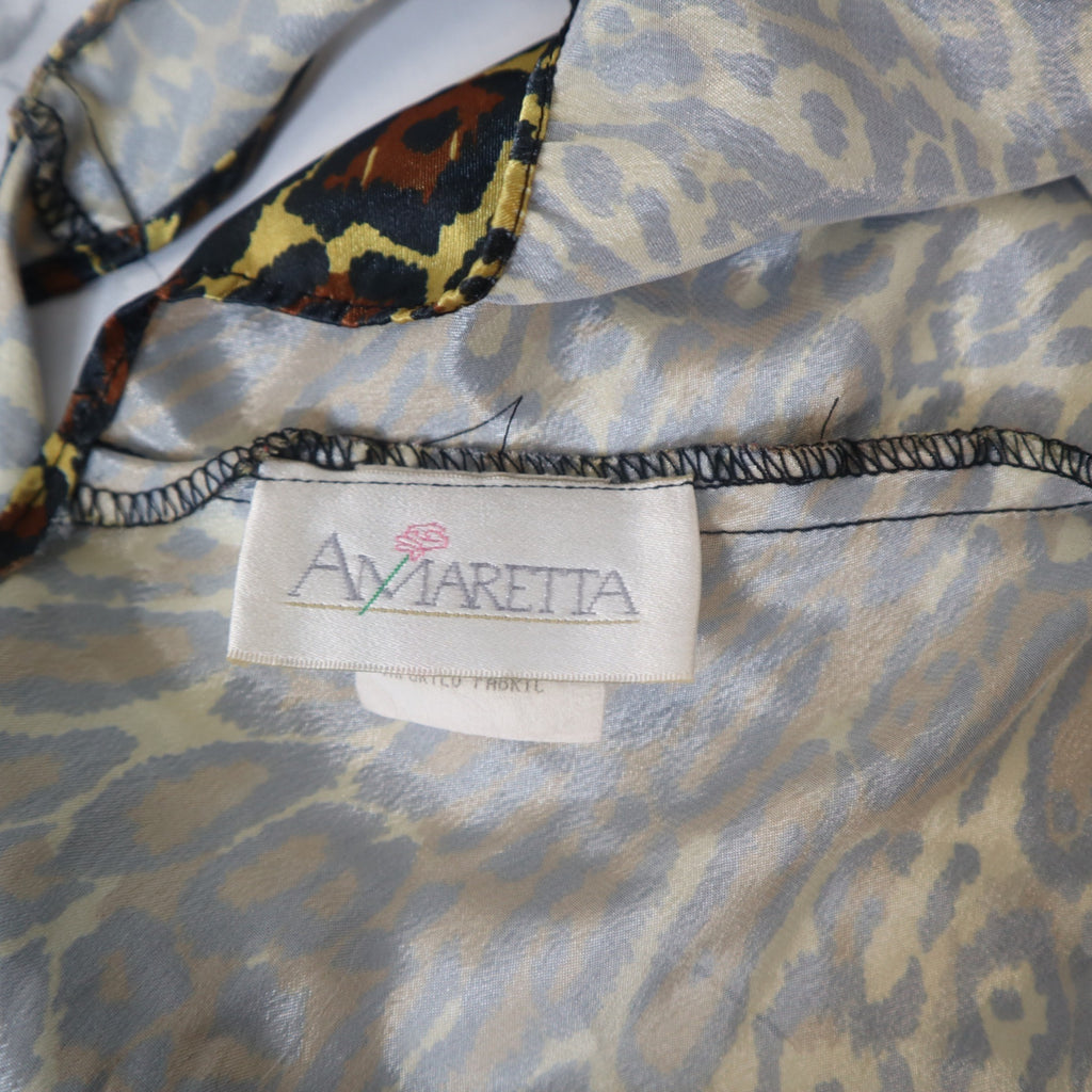 DG-60 Vintage Aviaretta Size Small Leopard Print Satin Crop Tank Top