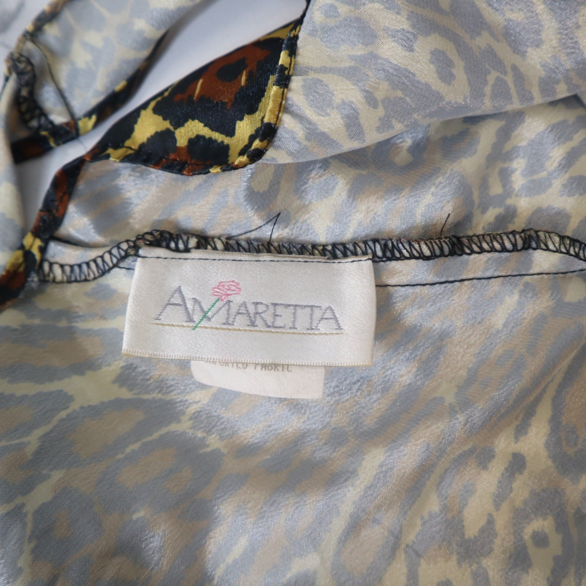 DG-60 Vintage Aviaretta Size Small Leopard Print Satin Crop Tank Top