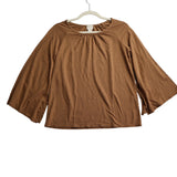 Chico's Brown Round Neck Bell Sleeve T-Shirt Women's Size 0