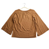 Chico's Brown Round Neck Bell Sleeve T-Shirt Women's Size 0