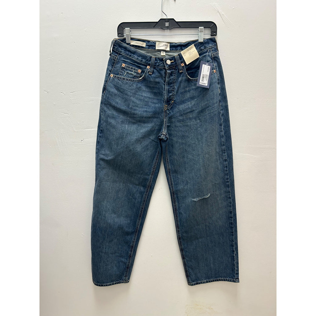 K-203 Universal Thread Womens 6S 90s Baggy Jeans Mid Rise Relaxed Fit Dark Wash Denim