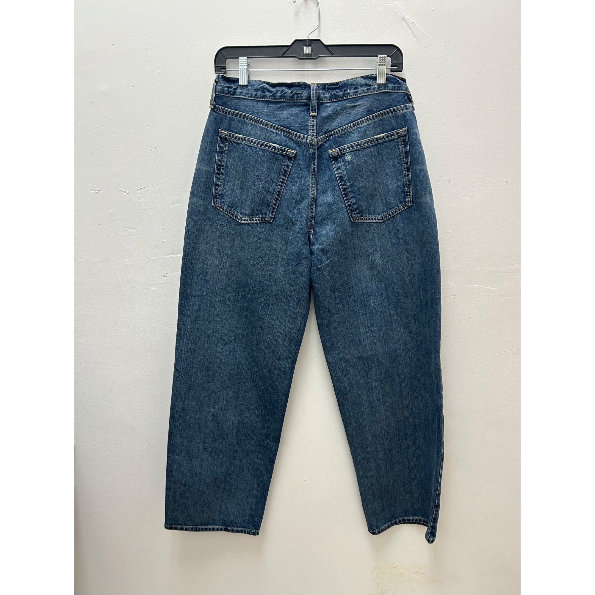 K-203 Universal Thread Womens 6S 90s Baggy Jeans Mid Rise Relaxed Fit Dark Wash Denim