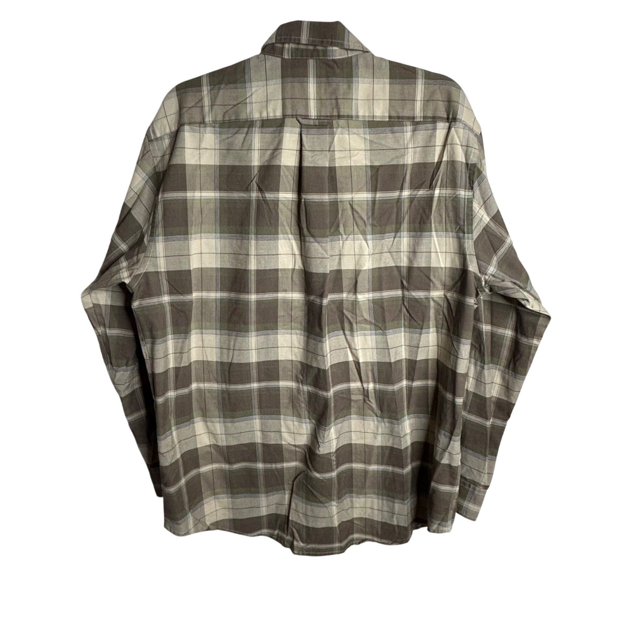 #696 Towncraft Men's Medium Wrinkle Free Button-Down Shirt, Brown