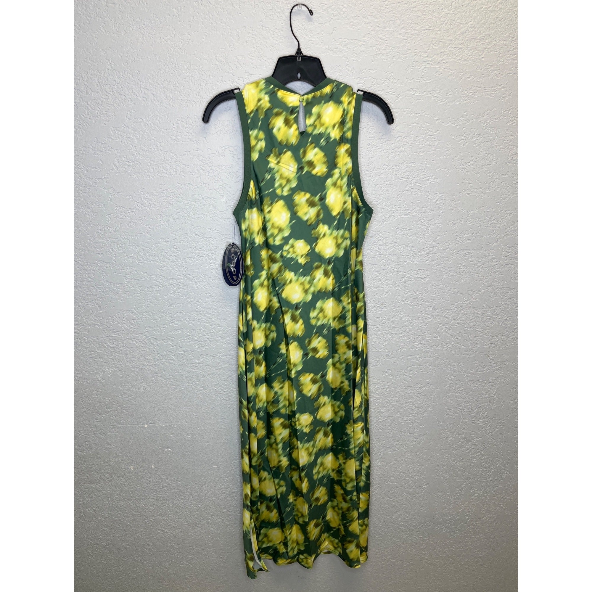 #1177 Scoop Women's Size Medium Green Blur Midi Tank Dress