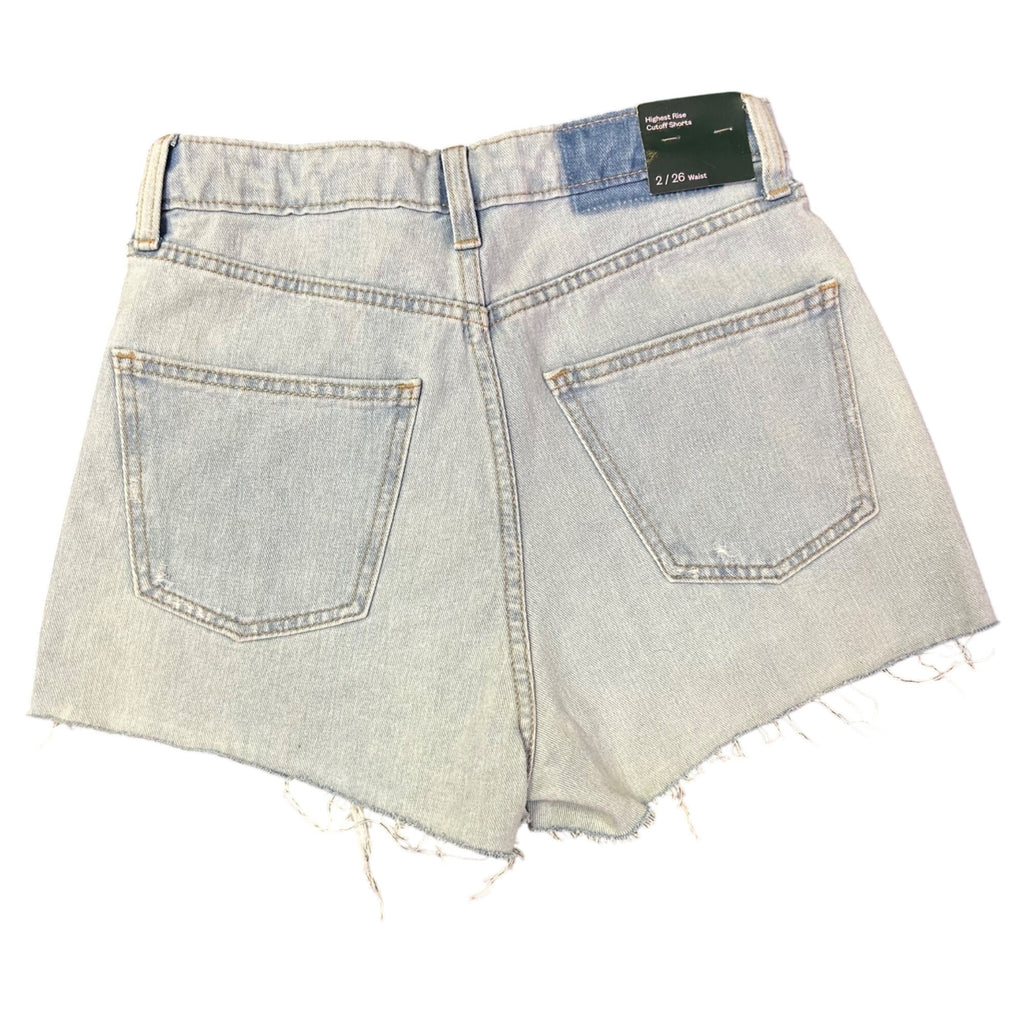 K-307 Wild Fable Women's Light Wash High Rise Distressed Denim Cutoff Shorts Size 2