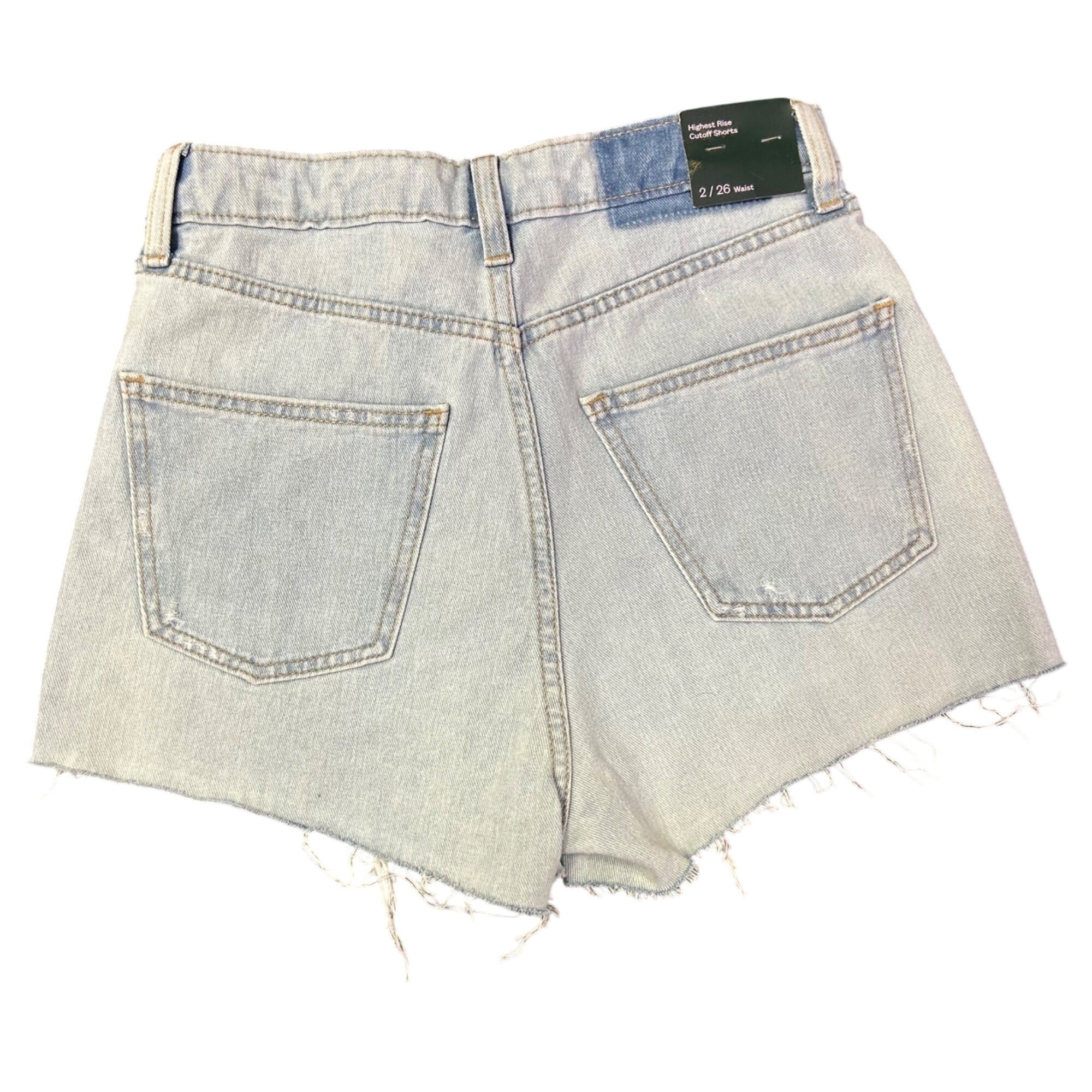 K-307 Wild Fable Women's Light Wash High Rise Distressed Denim Cutoff Shorts Size 2