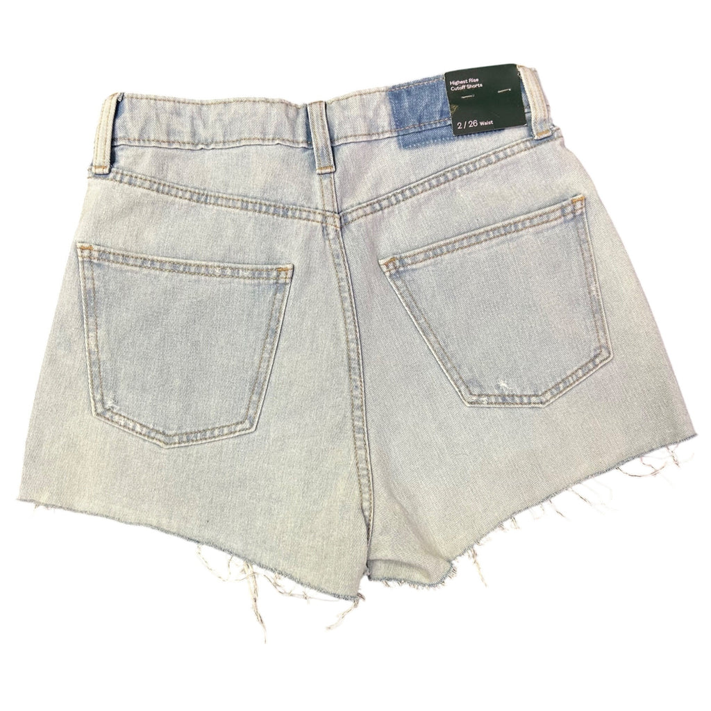 K-307 Wild Fable Women's Light Wash High Rise Distressed Denim Cutoff Shorts Size 2