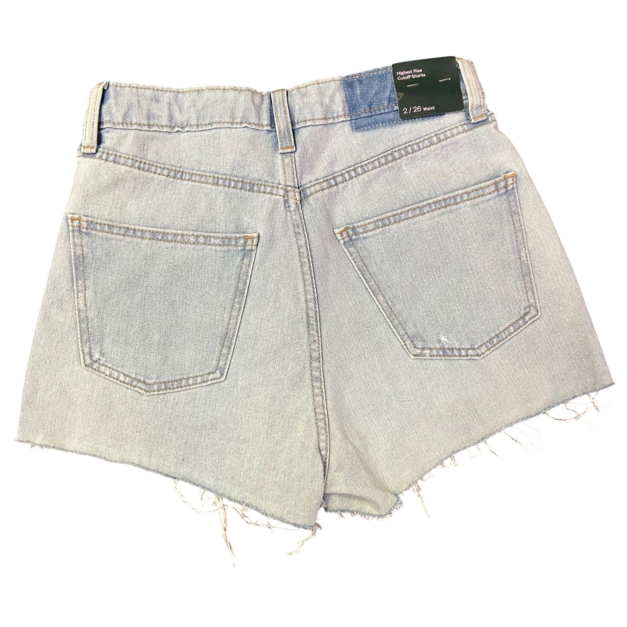 K-307 Wild Fable Women's Light Wash High Rise Distressed Denim Cutoff Shorts Size 2