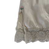 Vintage Sears Daye Rose Beige Half Slip With Lace Trim & Embroidered Rose Accent S