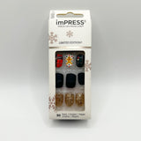 Kiss Impress "Love Me More" SHORT Press on Nails Black, Gold Limited Edition