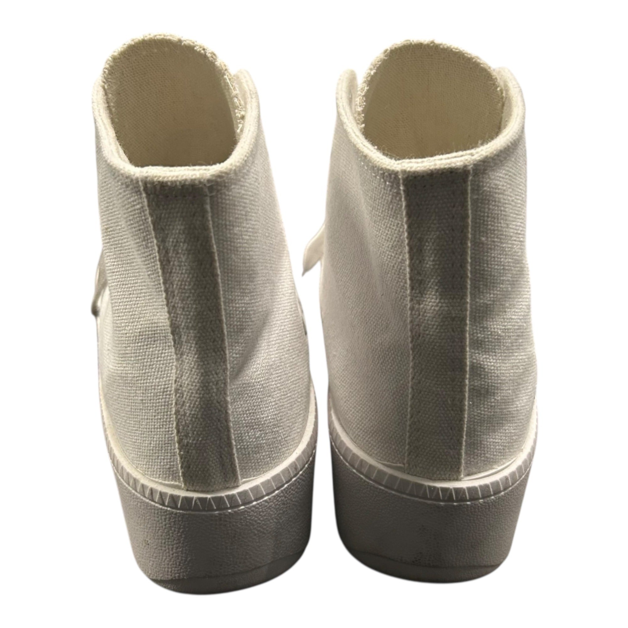 Nasty Gal White Canvas High-Top Platform Sneakers With Lace-Up Closure Women Size 9