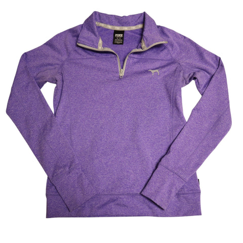 Victorias Secret Pink Womens Quarter-Zip Pullover Sweatshirt Size XS, Purple