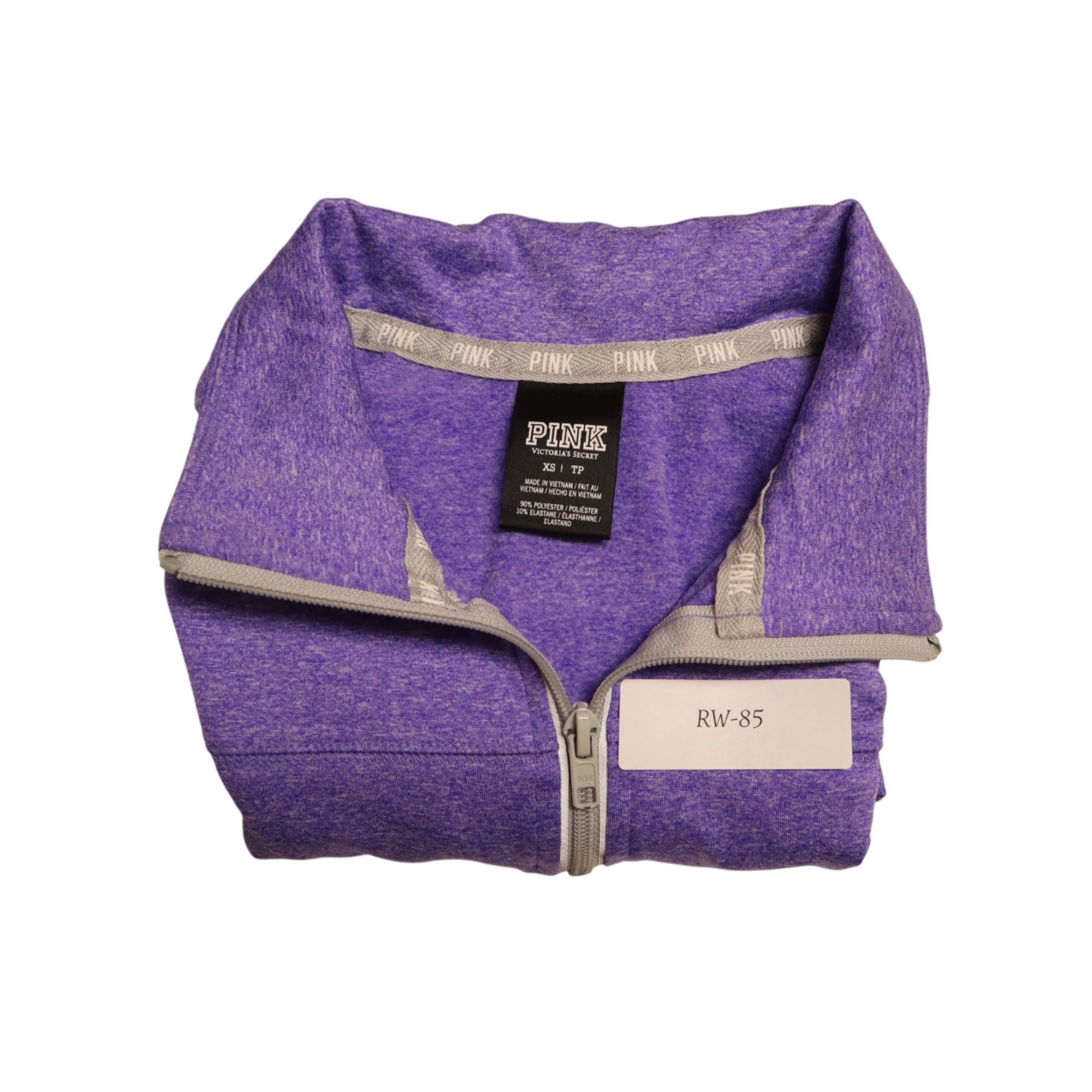 Victorias Secret Pink Womens Quarter-Zip Pullover Sweatshirt Size XS, Purple