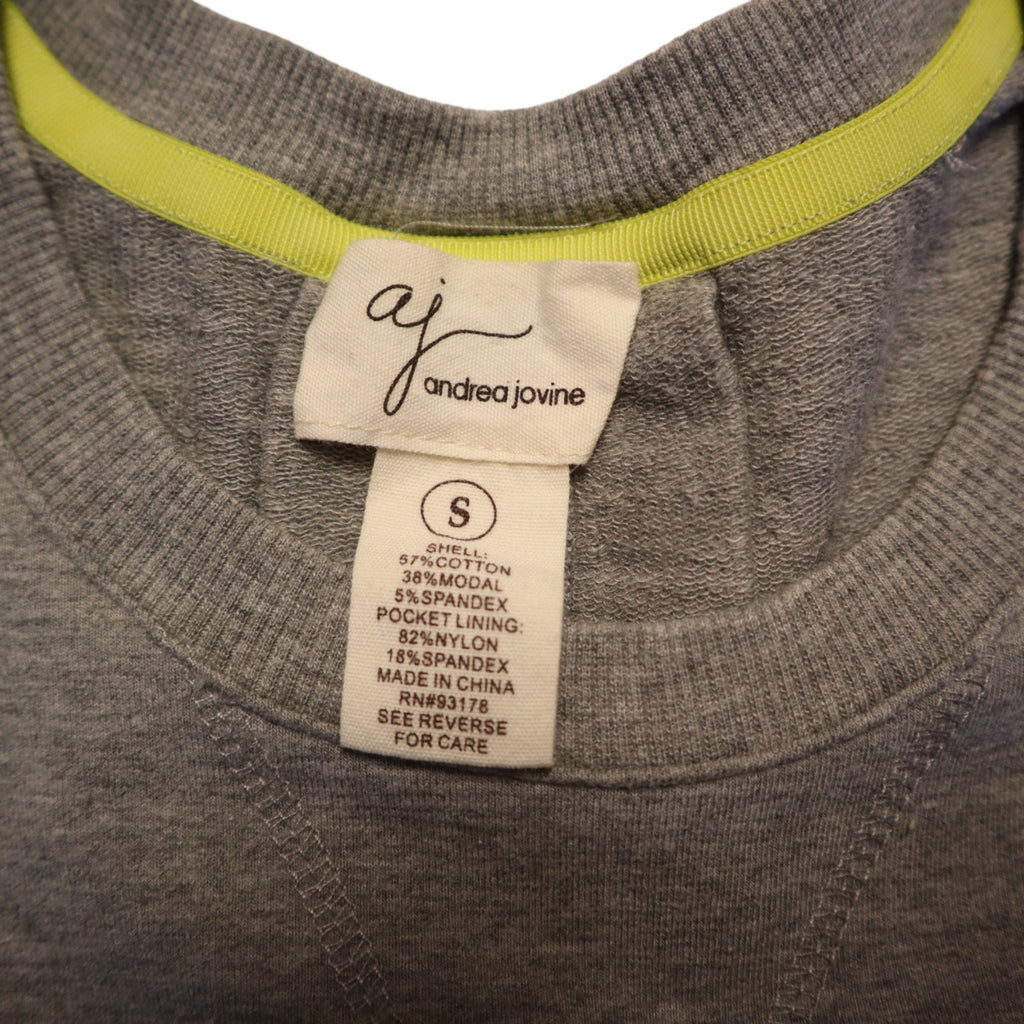Andrea Jovine Womens Gray Short Sleeve Top W/ Pocket Size Small