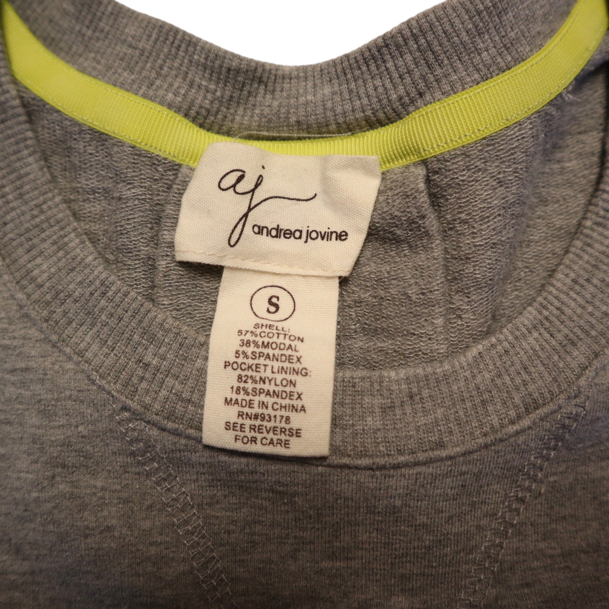 Andrea Jovine Womens Gray Short Sleeve Top W/ Pocket Size Small