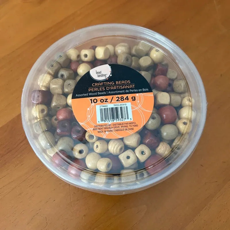Assorted Wood Crafting Beads 10 oz