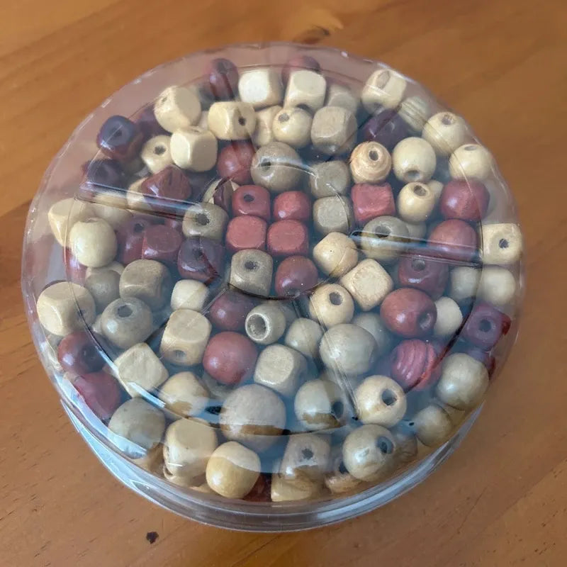 Assorted Wood Crafting Beads 10 oz