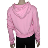 Brandy Melville Pink Cropped Hoodie Sweatshirt Womens Zip Up Cotton Blend