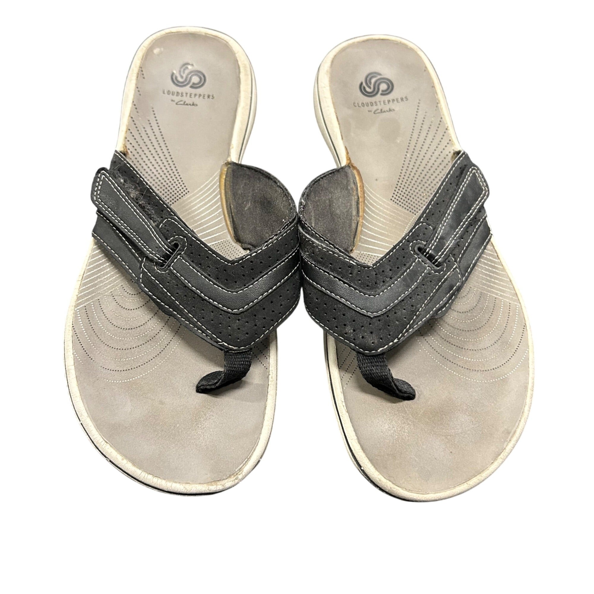Clarks Loud Steppers Women's Slide Sandals Size 9 Black & Gray