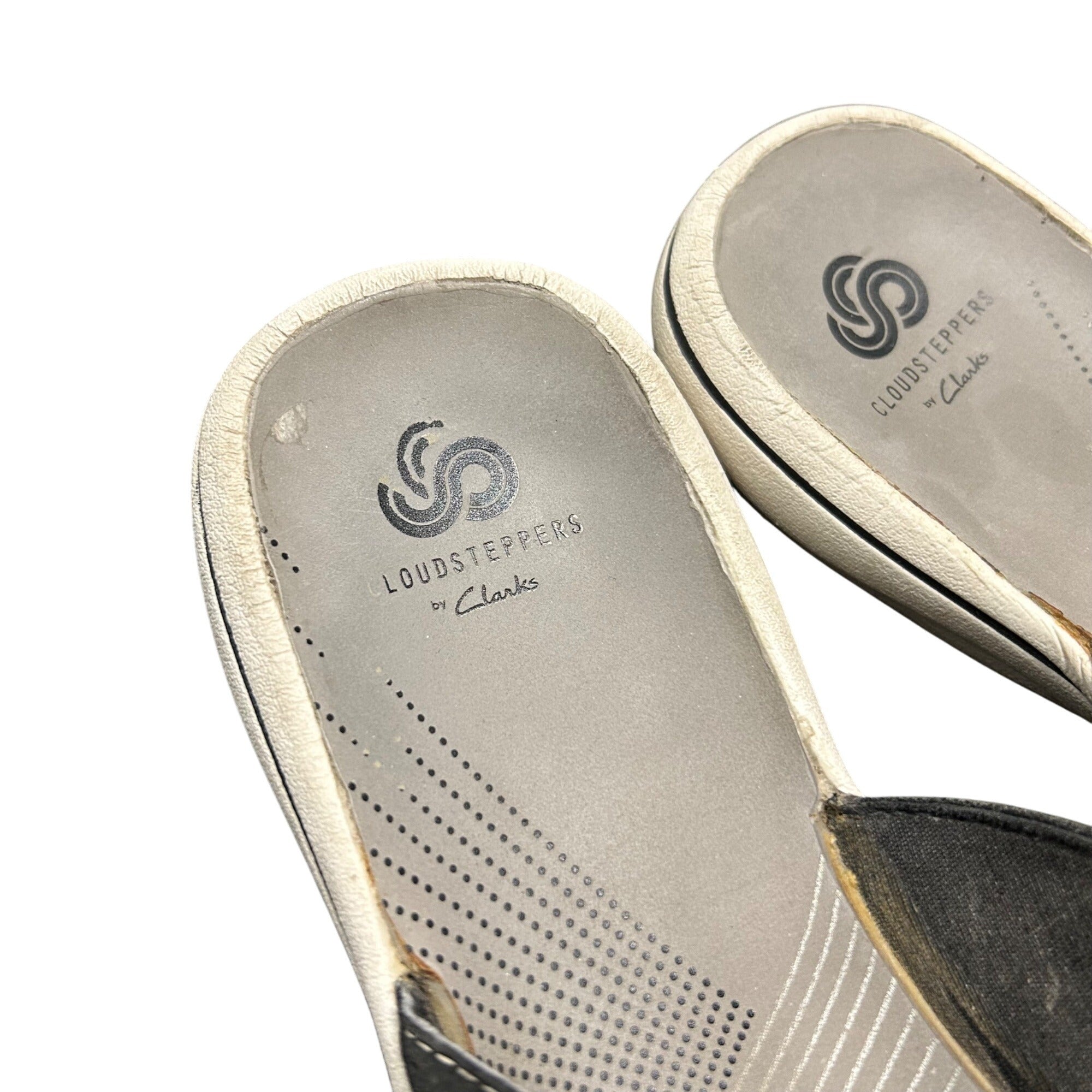 Clarks Loud Steppers Women's Slide Sandals Size 9 Black & Gray