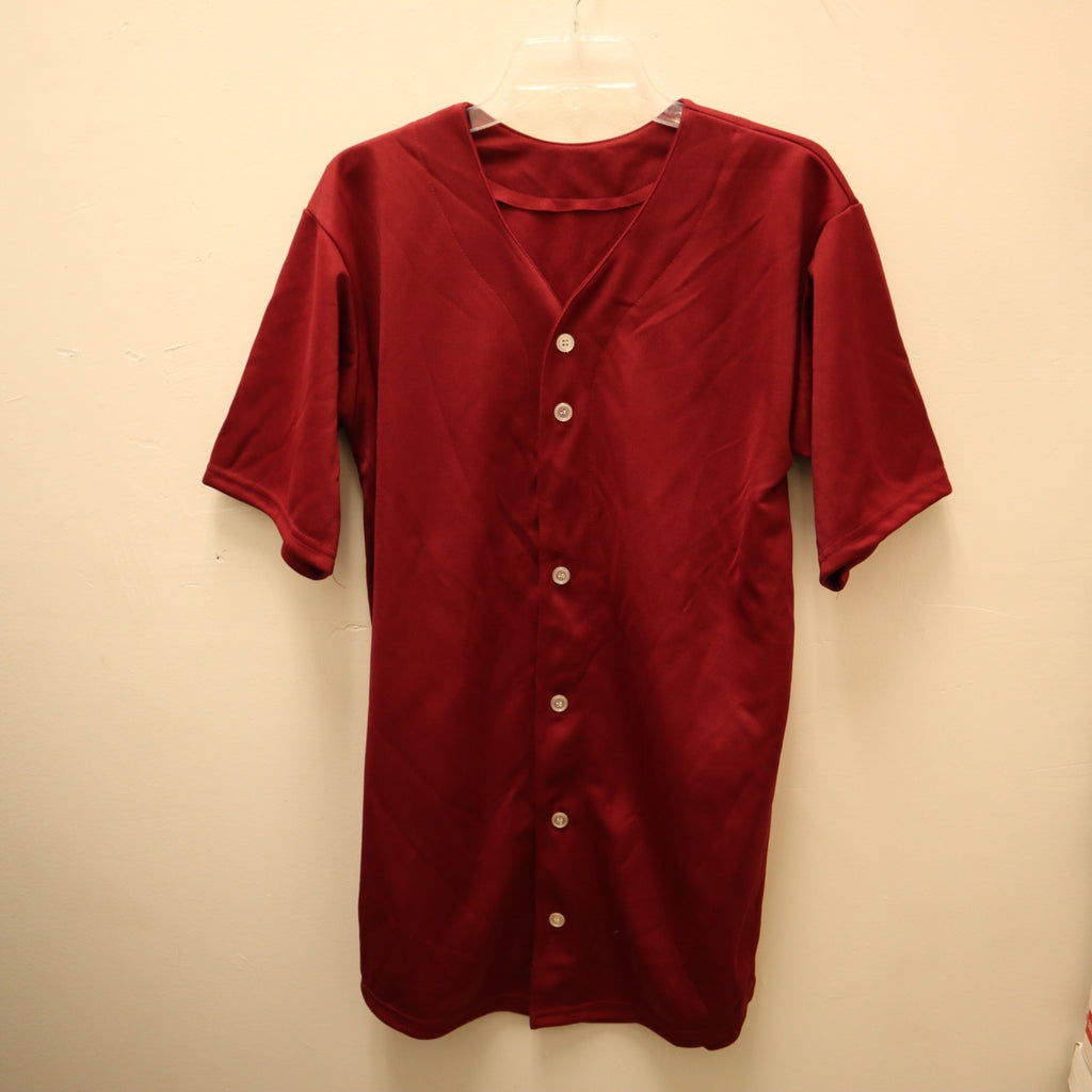 K-288 Chicago Bulls Maroon Button-Up Short Sleeve Jersey Shirt Medium