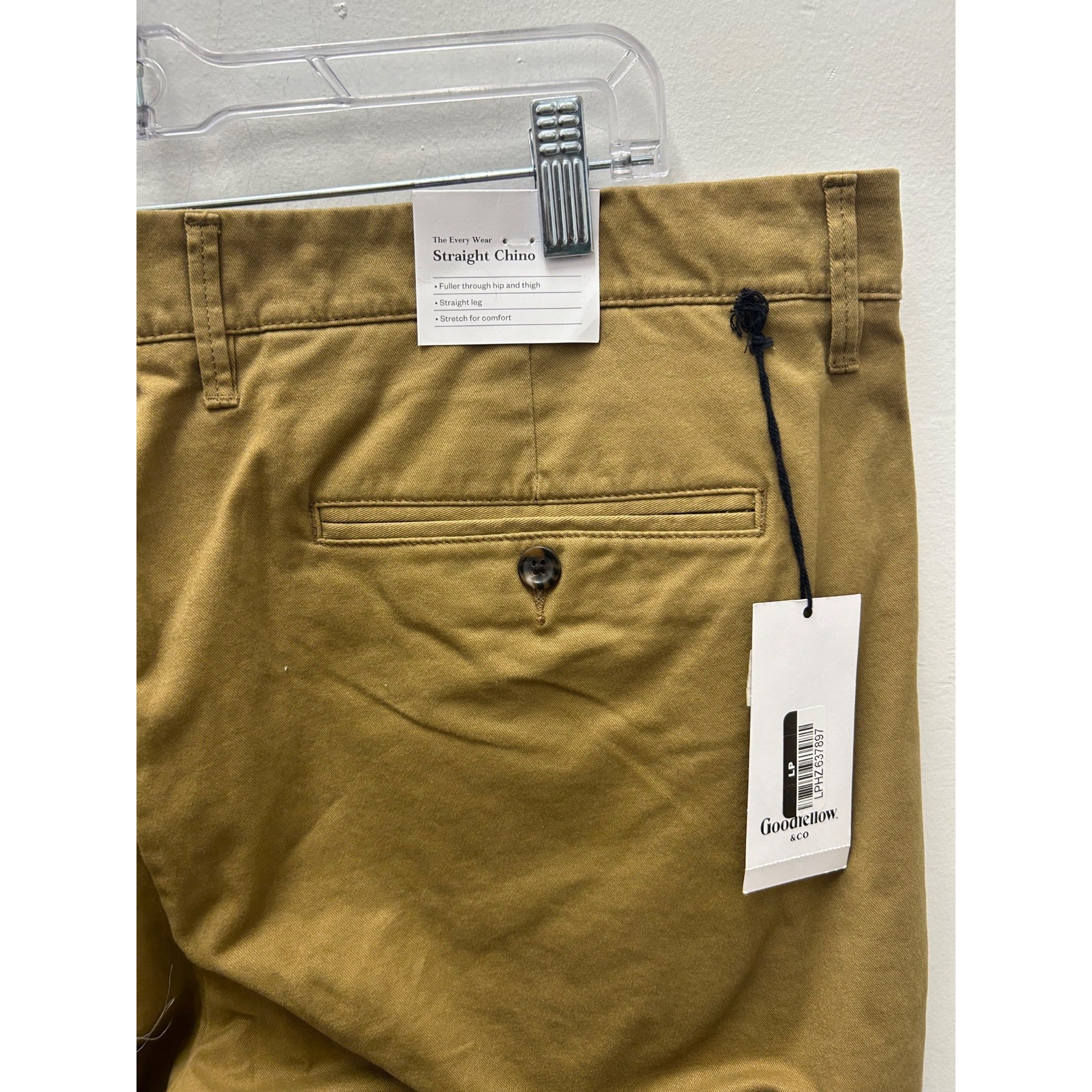 K-236 Goodfellow & Co Every Wear Stretch Straight Chino Pants Brown Men's 42x32