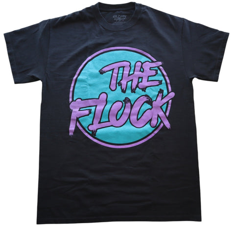 Gildan Dry Blend Black "The Flock" Graphic Men's T-Shirt Medium