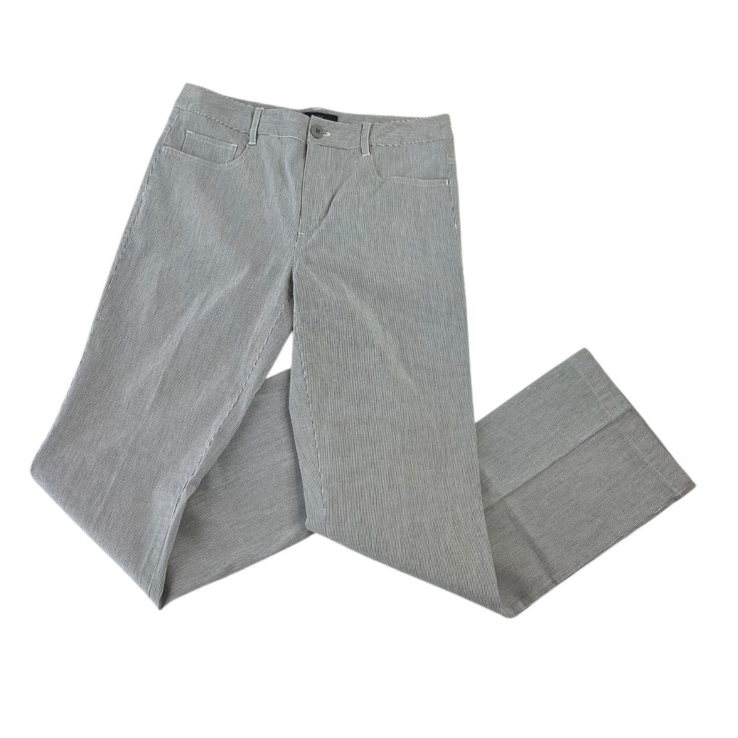Bossini Ladies Wear Striped Gray Pants Women's Size Medium