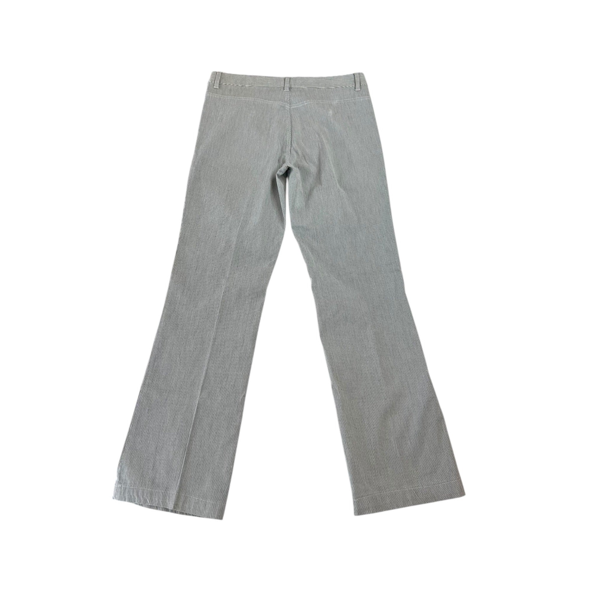 Bossini Ladies Wear Striped Gray Pants Women's Size Medium