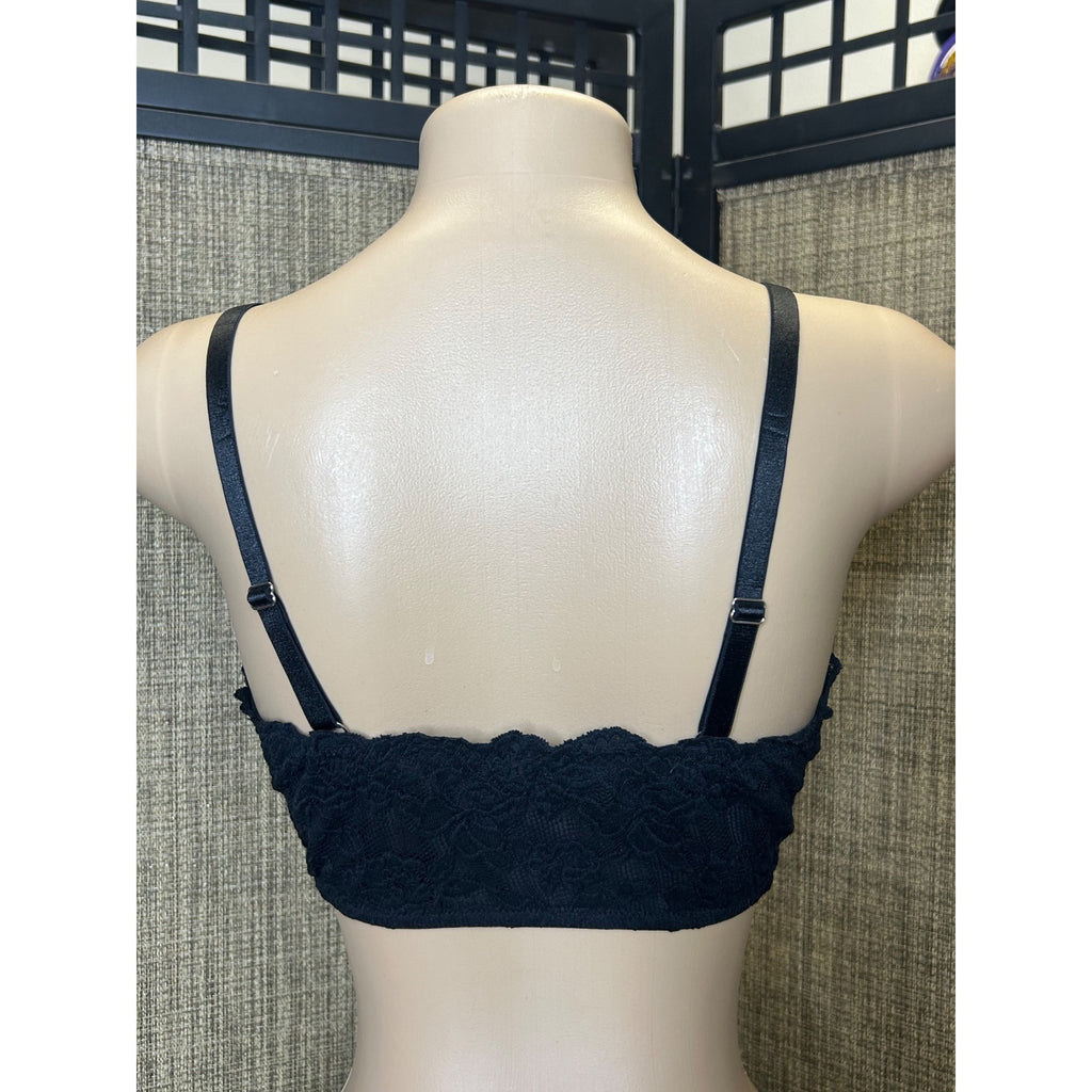 DG-124 Adored By Adore Me Black Lace Blythe Bralette XL Adjustable Straps