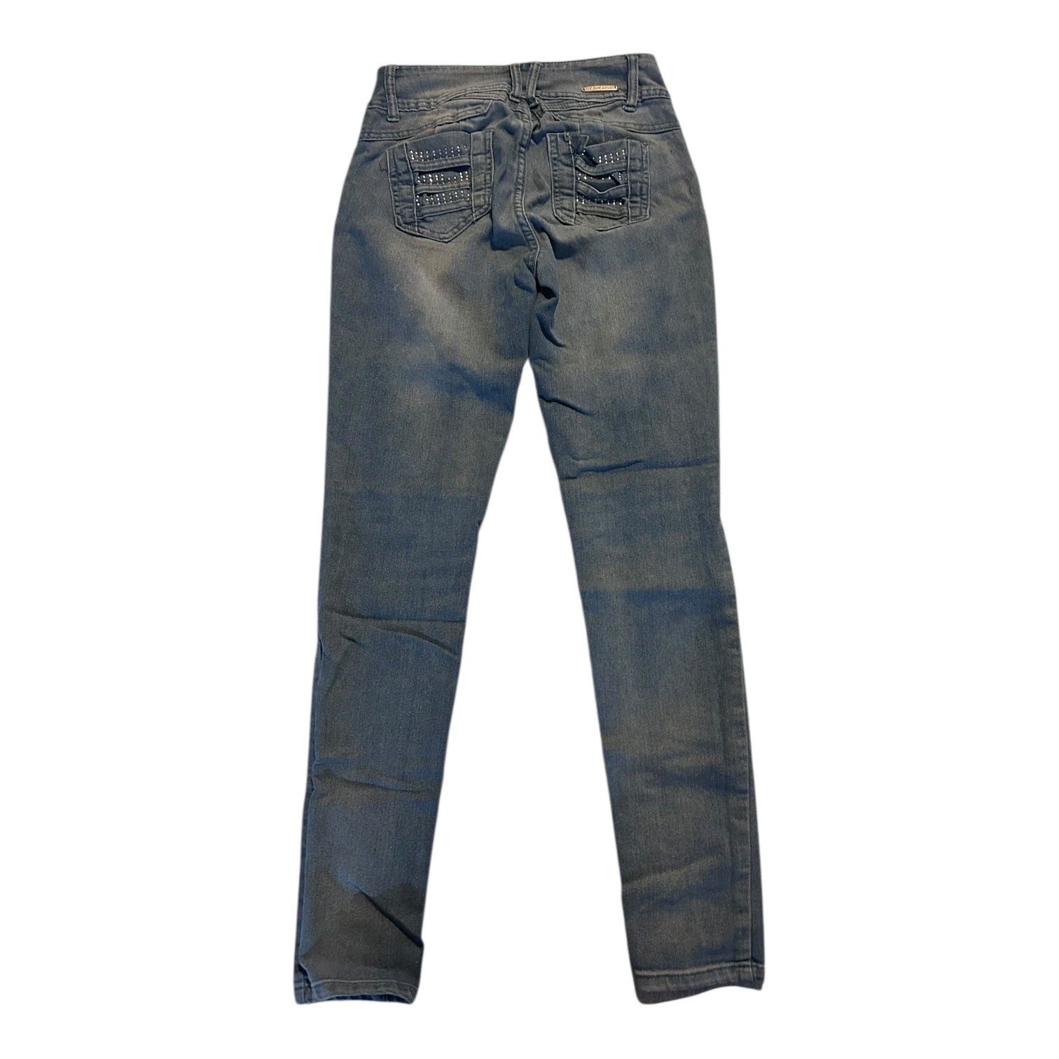 Crocker Womens Blue Skinny Jeans With Button Closure Size 5