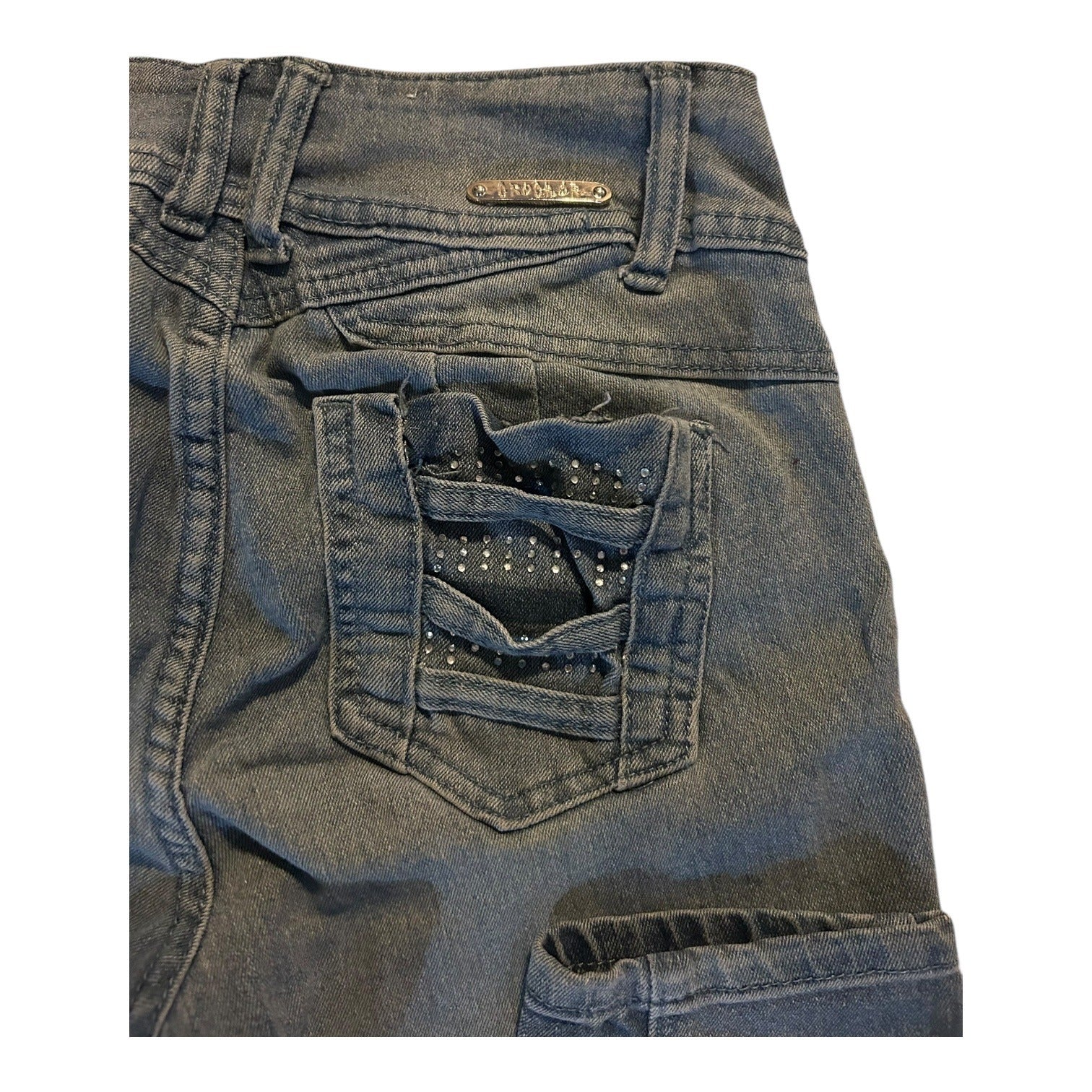 Crocker Womens Blue Skinny Jeans With Button Closure Size 5
