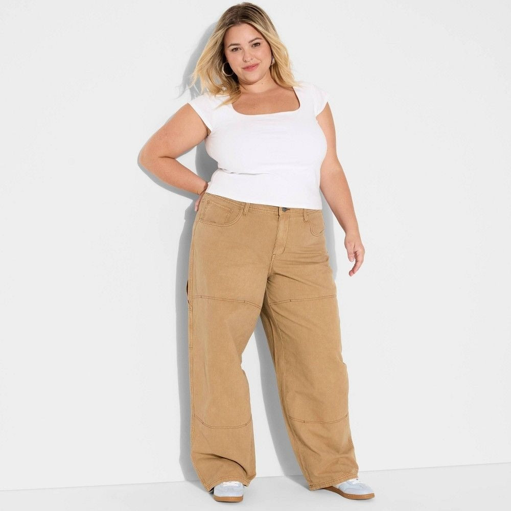 K-197 Wild Fable Women's 00 Low-Rise Carpenter Pants  Brown