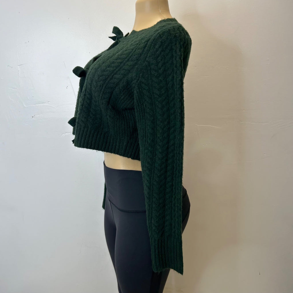 K-86 A New Day Women's Long Sleeve Bow Cardigan Sweater Size Small