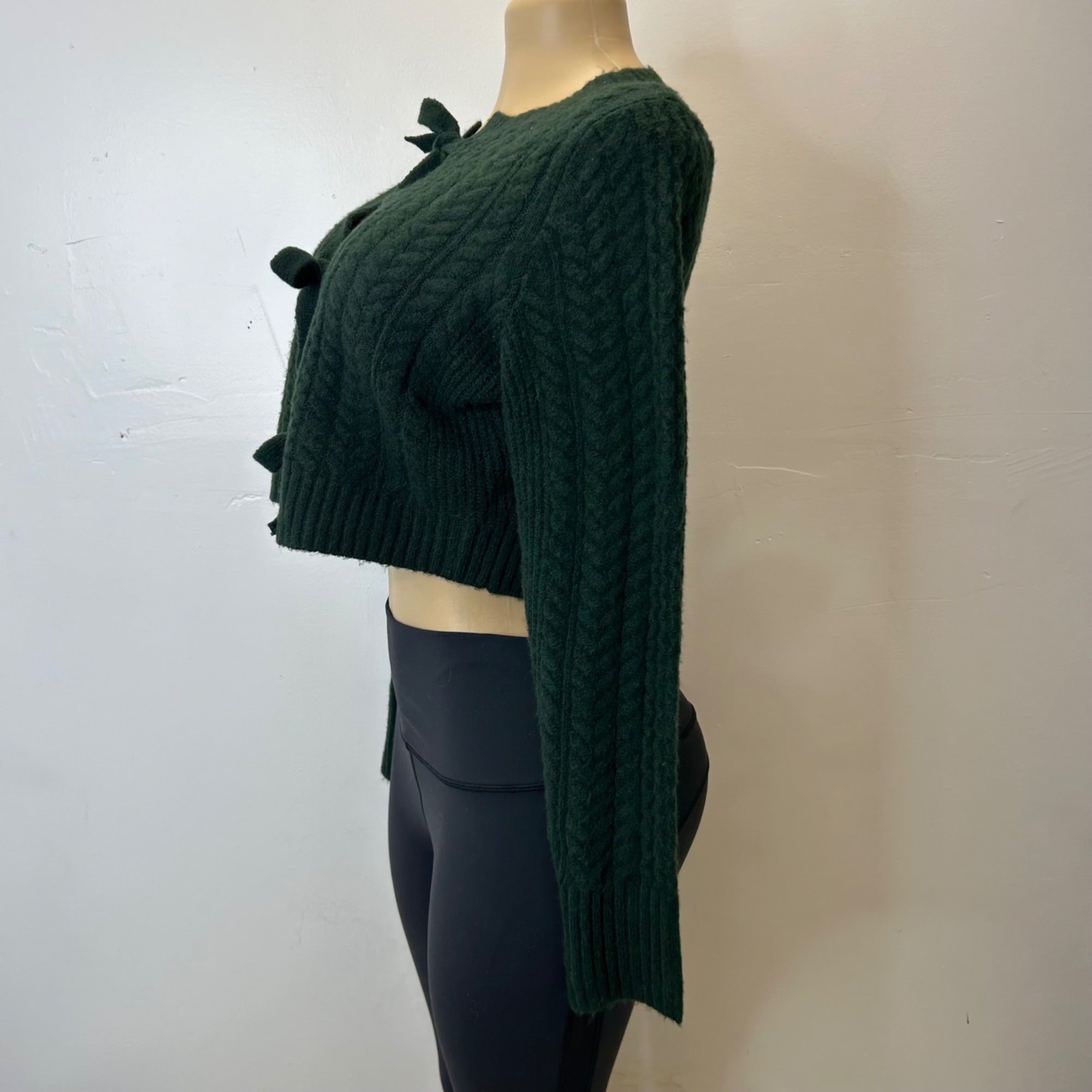 K-86 A New Day Women's Long Sleeve Bow Cardigan Sweater Size Small