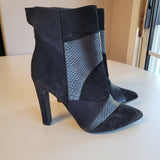 Delicious Women's Size 6.5 Black Suede Pointed Toe Ankle Booties