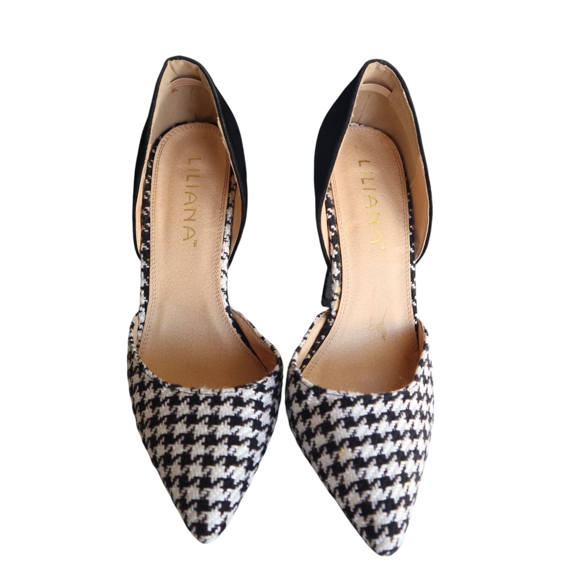 Liliana Women's Size 7 Black and White Pointed Toe Stiletto Heels