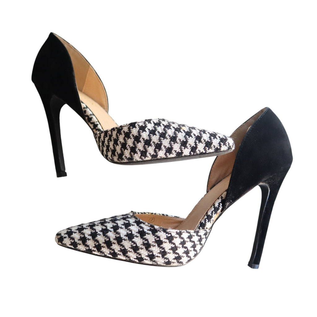 Liliana Women's Size 7 Black and White Pointed Toe Stiletto Heels