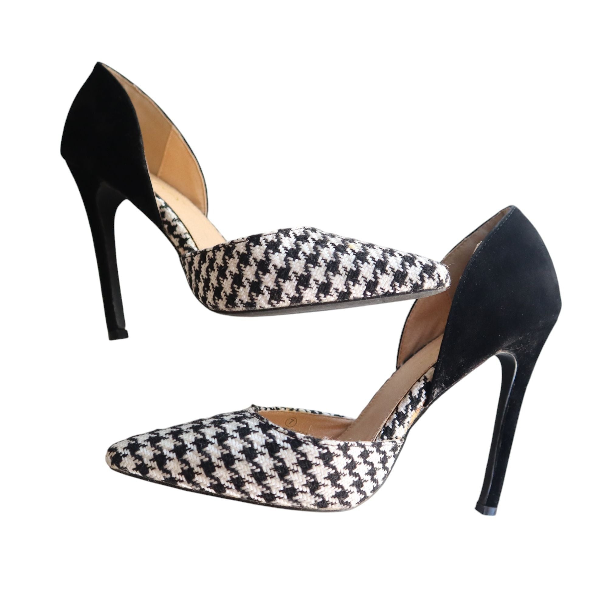 Liliana Women's Size 7 Black and White Pointed Toe Stiletto Heels