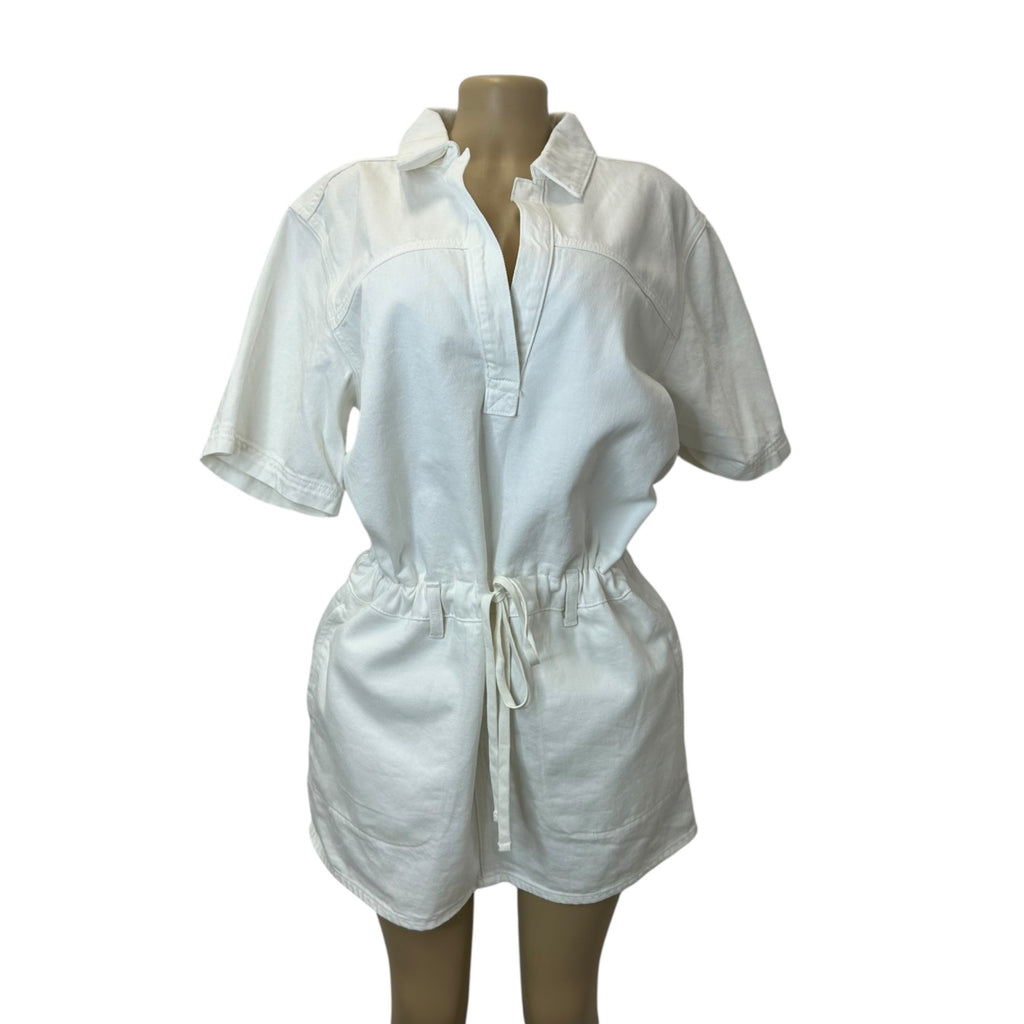 K-68 Universal Thread Women's Waist Drawstring White Mini Dress Size Large