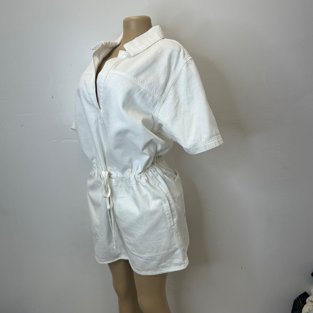K-68 Universal Thread Women's Waist Drawstring White Mini Dress Size Large