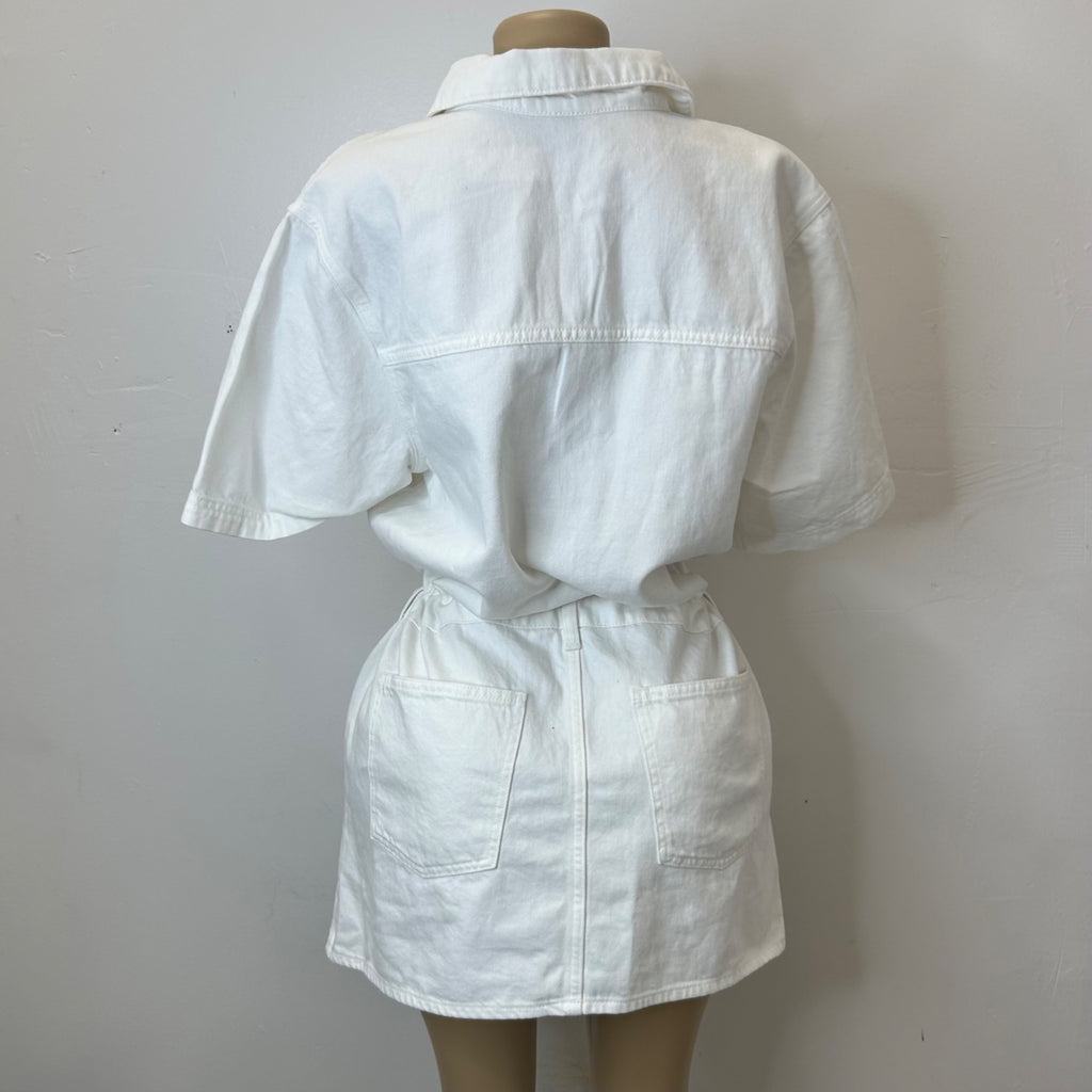 K-68 Universal Thread Women's Waist Drawstring White Mini Dress Size Large