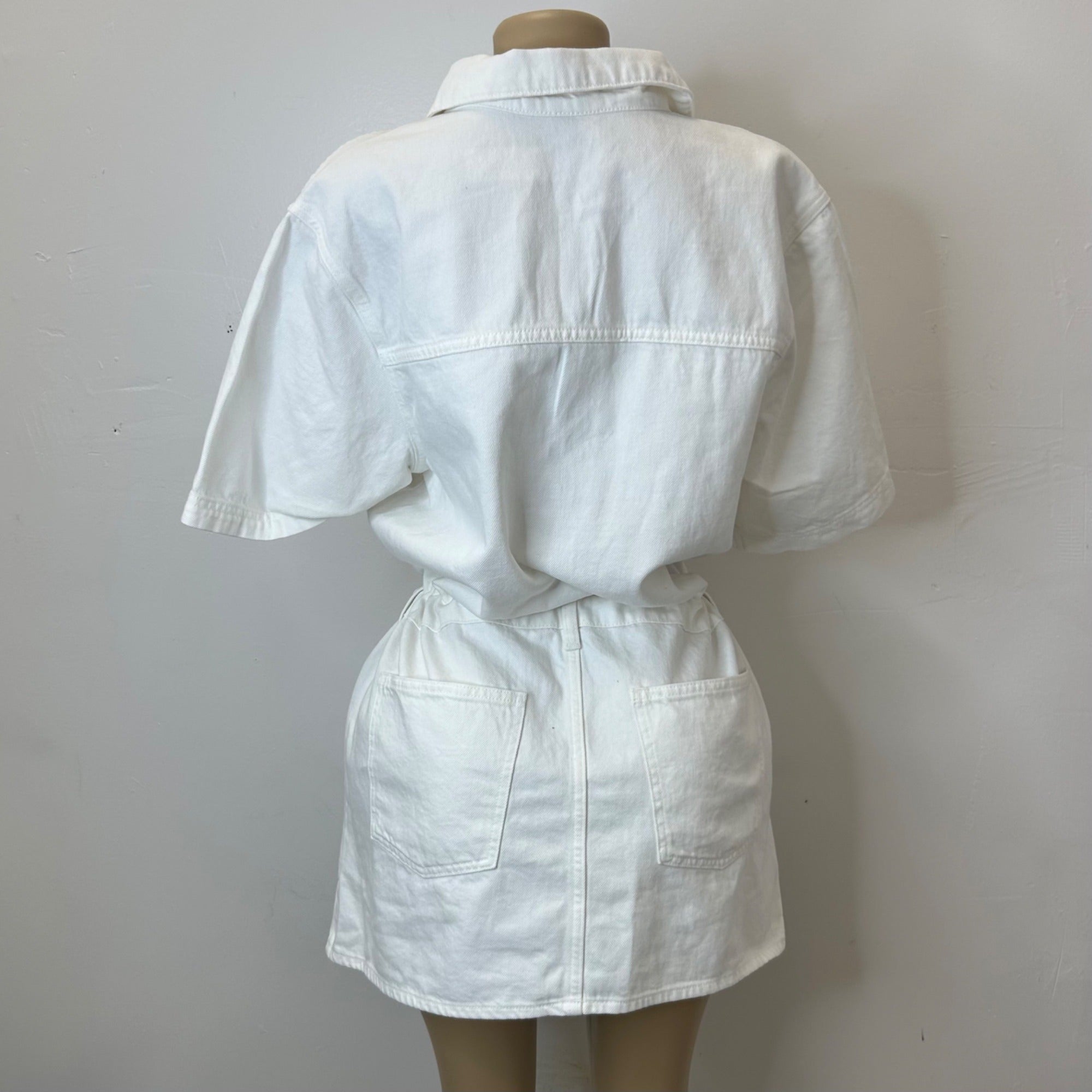 K-68 Universal Thread Women's Waist Drawstring White Mini Dress Size Large