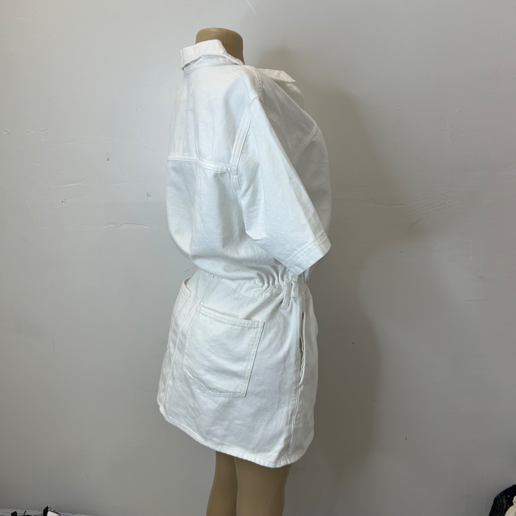 K-68 Universal Thread Women's Waist Drawstring White Mini Dress Size Large