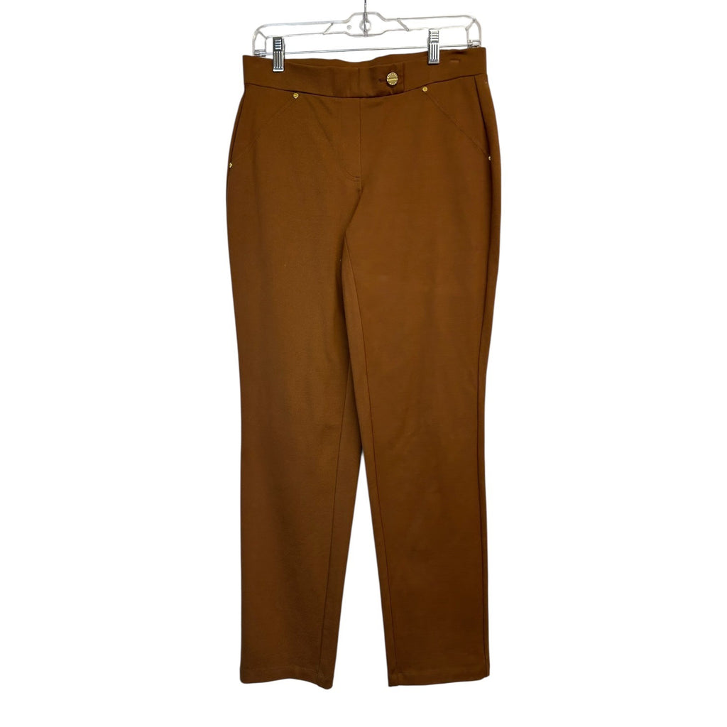 TG-45 Michael Kors Women’s Size Medium Brown Trousers with Gold Tone Button