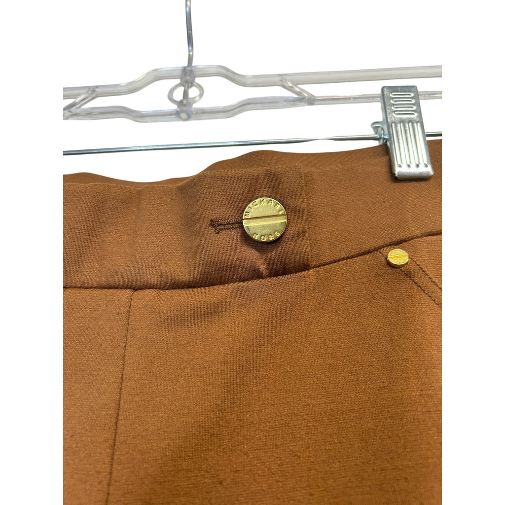 TG-45 Michael Kors Women’s Size Medium Brown Trousers with Gold Tone Button