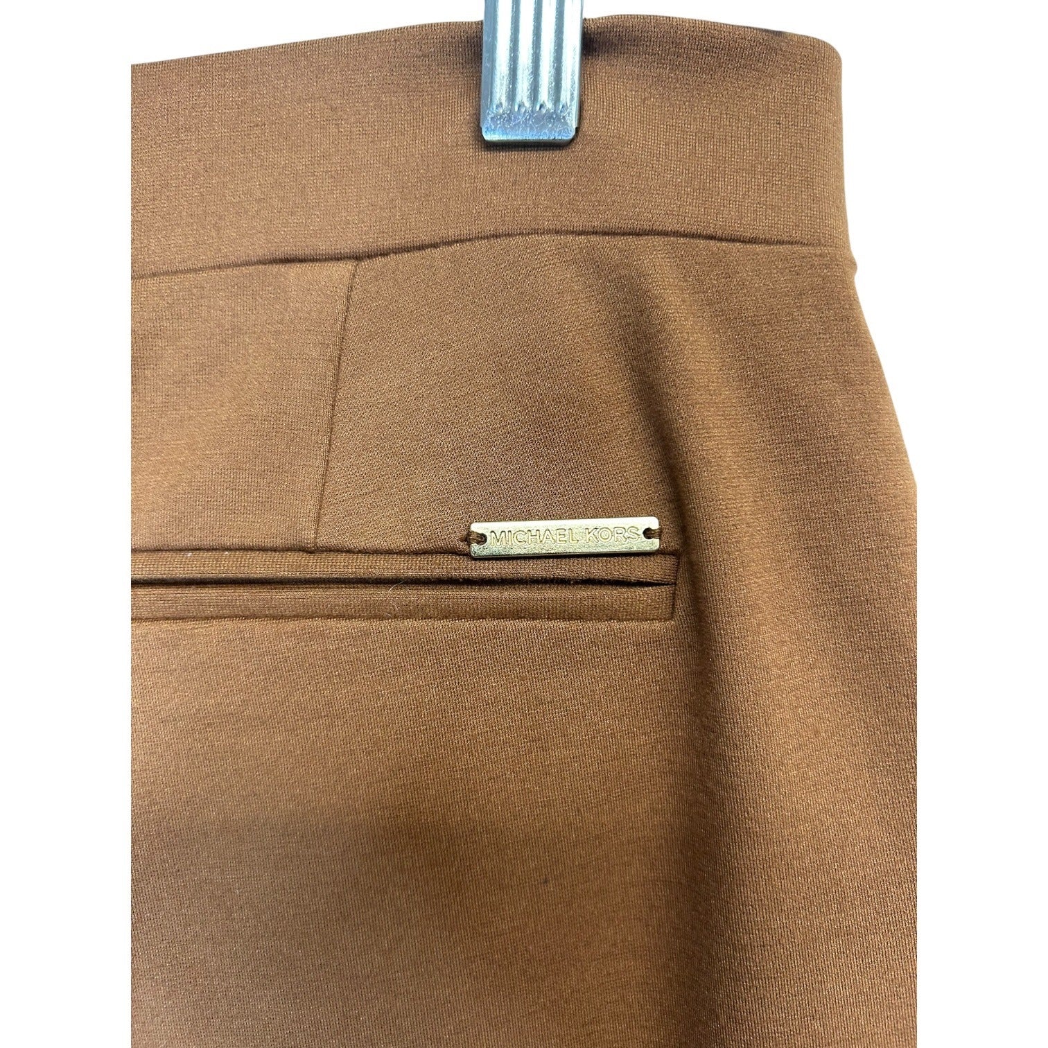 TG-45 Michael Kors Women’s Size Medium Brown Trousers with Gold Tone Button