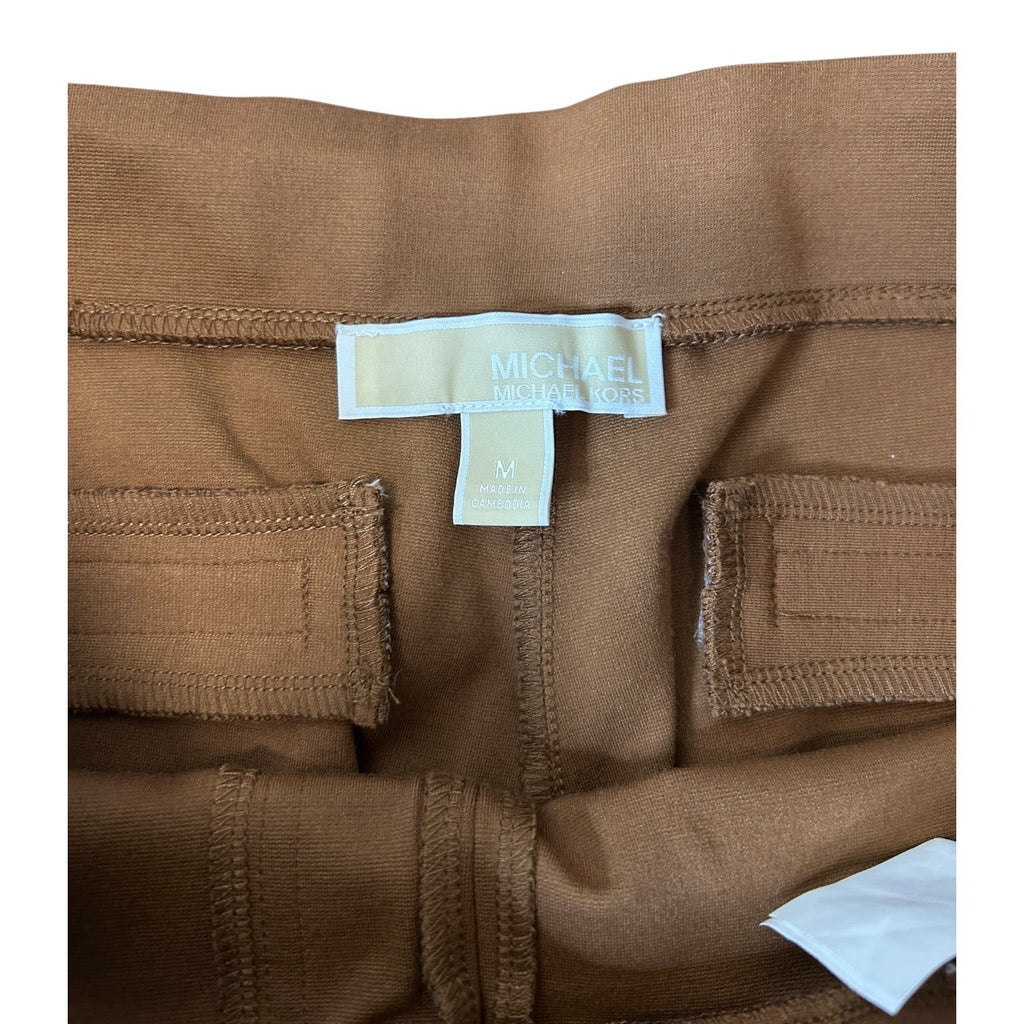 TG-45 Michael Kors Women’s Size Medium Brown Trousers with Gold Tone Button