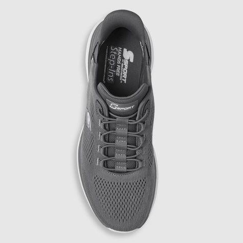 K-16 S Sport By Skechers Size 7 Men's Moralis Step In Elastic Sneakers in Gray