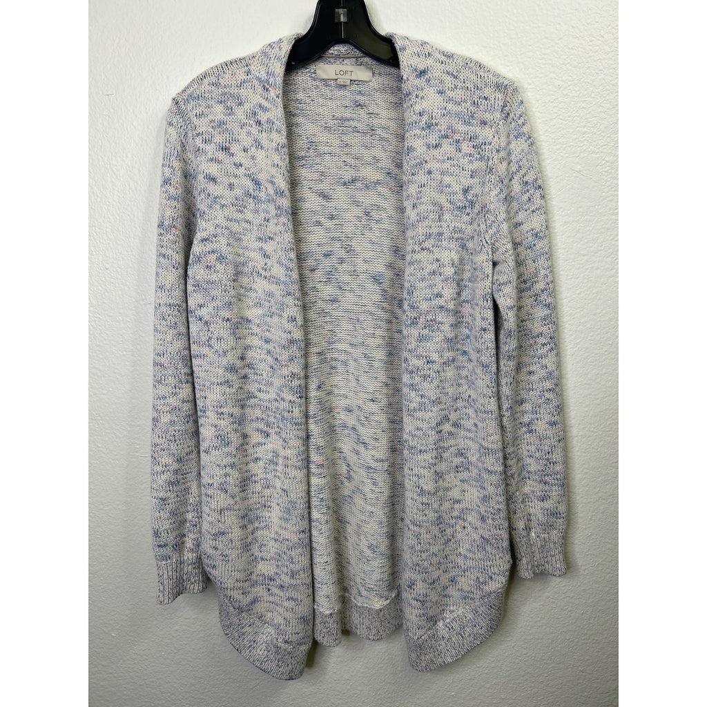 #1083 LOFT Women's Multicolor Knit Open Cardigan Sweater Size M Cotton Blend